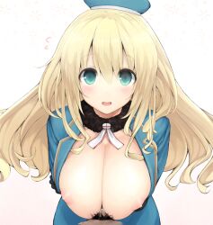  animated animated_gif artist_request atago_(kantai_collection) before_and_after blonde_hair blush breasts femsub glowing glowing_eyes happy_trance huge_breasts kantai_collection long_hair maledom military_hat military_uniform open_clothes paizuri penis personification pubic_hair surprised 
