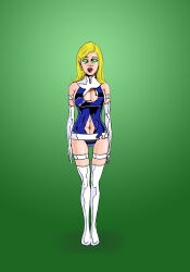 alternate_costume blonde_hair boots fantastic_four female_only femsub gloves glowing glowing_eyes marvel_comics mike184 open_mouth opera_gloves sketch standing standing_at_attention super_hero susan_storm thigh_boots traditional whitewash_eyes