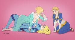  blush bra breast_press cleavage dazed femdom femsub hypnotized_hypnotist kaa_eyes large_breasts m4ns0n metroid_(series) nintendo on_back pendulum princess_rosalina princess_zelda samus_aran spiralwash_eyes super_mario_bros. the_legend_of_zelda underwear yuri zero_suit 