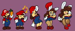 animal_ears before_and_after breasts cleavage femsub frost-locke genderswap hair_growth happy_trance hat high_heels large_breasts lipstick long_hair makeup malesub mario mustache nintendo sequence spiral_eyes super_mario_bros. symbol_in_eyes transformation transgender