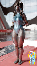 3d arms_behind_back atomic_heart avatar_the_last_airbender ballerina blender breasts brown_hair faceless female_only korra legend_of_korra leotard robot robot_girl solo standing standing_at_attention supercasket tech_control the_twins_(atomic_heart) 