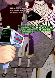  altered_common_sense alternate_costume collar corruption dialogue earrings enemy_conversion fairy_tail genderswap gloves goth instant_loss large_breasts midriff minlimarcus natsu_dragneel rock_of_succubus sequence tattoo 