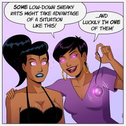  black_hair blueshift_(polmanning) cleavage earrings expressionless femdom femsub original polmanning sandra_(polmanning) 