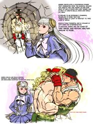  alex_(street_fighter) aura bandana bangs black_hair blonde_hair blood blush body_control bow breasts capcom capcom_fighting_jam character_profile closed_eyes clothed defeated english_text femdom fingerless_gloves gloves goddess hand_on_hip hypnotic_magic ingrid_(capcom) kissing long_hair malesub multiple_boys muscle_boy nosebleed on_back psychic red_eyes rocckart ryu_(street_fighter) short_hair sparkle straight-cut_bangs street_fighter tagme text topless white_hair wounds yaoi 