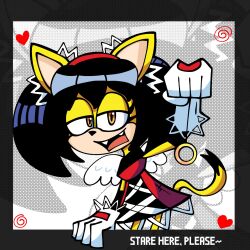 animated black_hair cat_girl dress femdom furry gloves honey_the_cat honeymakesart looking_at_viewer pendulum pov pov_sub short_hair sonic_the_hedgehog_(series) tagme text video