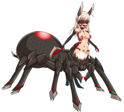 ahoge ball_gag bangs blindfold blush bondage breasts cables censored claws collar crotch_tattoo cyber drool female_only femsub gloves hanna-justina_marseille large_breasts long_hair navel neuroization nipple_piercing opera_gloves piercing sex simple_background solo spider strike_witches tech_control vaginal 