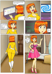 april_o&#039;neil ass before_and_after carlosfco dialogue empty_eyes femsub happy_trance large_breasts long_hair teenage_mutant_ninja_turtles text
