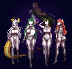 ahoge allison_(argonis) animal_ears ass bare_shoulders bodysuit boots breasts brown_hair cat_ears cat_girl cloak corruption cow_girl dragon_girl drone dronification faceless female_only femsub floating green_hair heart heart_eyes high_heels horns kono_subarashii_sekai_ni_shukufuku_wo! large_ass large_breasts latex long_hair mask multicolored_hair multiple_girls multiple_subs original pebby_(penouta10) pink_eyes porniky pov red_hair saluting silver_hair smile standing standing_at_attention symbol_in_eyes tail thigh_boots wiz_(konosuba)