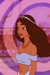 a113rist_(manipper) ai_art aladdin_(series) animated dancing disney female_only femsub happy_trance harem_outfit navel princess_jasmine sound spiral tagme video