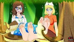 adventure_time blonde_hair brown_hair feet femsub glasses hypno_ninja kaa kaa_eyes licking mei_(overwatch) minerva_campbell overwatch snake the_jungle_book