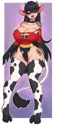  animal_ears branded breast_expansion breasts cow_girl drool eye_roll femsub horns open_mouth spiral_eyes symbol_in_eyes the_incredibles tongue tongue_out transformation violet_parr wrenzephyr2 