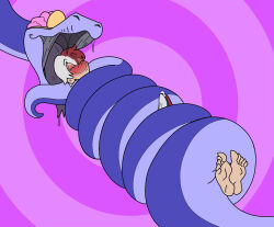 barefoot blush coils erection erection_through_coils erection_under_clothes feger23 happy_trance imminent_vore male_only maledom malesub my_hero_academia nomu_(my_hero_academia) shoto_todoroki snake spiral_background white_hair