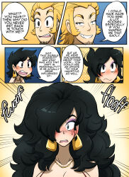 black_hair blonde_hair comic dual_persona earrings hair_growth kobi94 magic original text