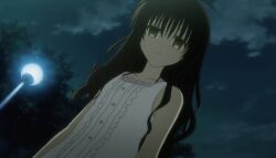  clothed empty_eyes expressionless female_only femdom femsub long_hair mikan_yuuki night official outdoors screenshot tagme to_love_ru to_love_ru_darkness 