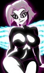 angel crackpro drone dronification female_only femsub glowing hazbin_hotel latex lute_(hazbin_hotel) mind_break ring_eyes spiral_eyes tagme