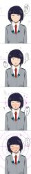  absurdres ahegao black_eyes black_hair blush breath comic confused female_only femsub glowing glowing_eyes happy_trance heart heart_eyes hypnotic_audio japanese_text keet4tensei kyoka_jiro my_hero_academia sequence simple_background solo symbol_in_eyes text thought_bubble tie tongue tongue_out translation_request trembling uniform white_background 