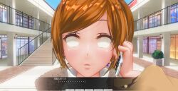 3d brown_eyes brown_hair custom_maid_3d_2 dialogue empty_eyes expressionless eye_roll female_only femsub kamen_writer_mc open_mouth rika_(made_to_order) text