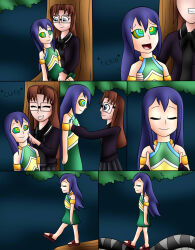 blue_hair brown_hair comic fairy_tail femdom femsub glasses jerrydestrtoyer long_hair naga_girl snake_girl wendy_marvell