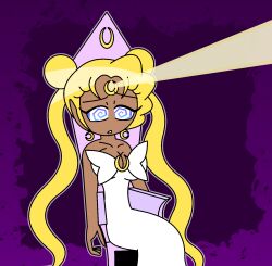  beam cleavage hypnoscream magic purple_background sailor_moon sailor_moon_(series) sitting spiral_eyes 