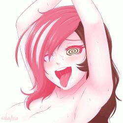  animated animated_eyes_only animated_gif arms_above_head blush breasts cslucaris drool female_only femsub happy_trance heterochromia large_breasts manip multicolored_hair neopolitan open_mouth rwby simple_background sleepyowl_(manipper) solo spiral_eyes sweat symbol_in_eyes tears tongue tongue_out topless very_long_hair white_background 
