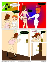 april_o&#039;neil brown_hair carlosfco comic dialogue fembot femdom femsub julia_(carlosfco) large_breasts long_hair maid nabs001_(colorist) orange_hair original short_hair tech_control teenage_mutant_ninja_turtles text