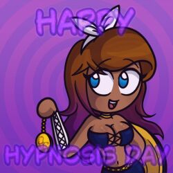 animated animated_gif blue_eyes brown_hair catatouille101 dakota_(catatouille101) dark_skin female_only hypnotic_accessory magical_girl original pendulum pocket_watch pov pov_sub purple_hair