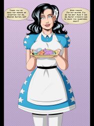 alice alice_in_wonderland batman_(series) black_hair breasts dc_comics donna_troy female_only femsub glowing glowing_eyes happy_trance large_breasts long_hair mad_hatter polmanning smile super_hero teen_titans text thighhighs western wonder_girl