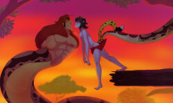 animal_ears barefoot bottomless closed_eyes feet geekgirl8 happy_trance hypnotized_walking kenneth_(geekgirl8) long_hair male_only maledom malesub muscle_boy nude original peril red_hair sleepwalking smile snake_boy topless underwear