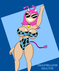 absurdres bikini bimbofication breast_expansion breasts corruption cow_girl dc_comics doll dollification female_only femsub happy_trance hypnotic_accessory knick_knack kole large_breasts open_mouth pink_hair short_hair smile solo sunglasses sunny_miami super_hero teen_titans temperancedraws transformation western