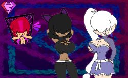  blake_belladonna chibi female_only femdom femsub hypnoscream king_of_fighters large_breasts multiple_girls multiple_subs rwby shermie_(kof) tagme twinning weiss_schnee 