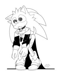  arrow_headed boots collar dazed drool enemy_conversion furry gloves greyscale hypnotic_accessory knees_together leaning_forward lineart male_only malesub monochrome open_mouth simple_background solo sonic_the_hedgehog sonic_the_hedgehog_(series) spiral_eyes symbol_in_eyes 