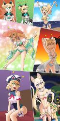 alternate_costume alternate_form alternate_hairstyle antenna_(biology) arms_above_head arms_behind_back bappy_(hypnolandom) bare_legs bare_shoulders beach bikini bikini_bottom bikini_top blue_eyes blush breasts_outside celtie_(world_flipper) closed_eyes clothed comic cygames exposed_chest expressionless eye_color_change fairy female_only femdom femsub glasses glasses_on_head green_eyes happy_trance hat legs long_hair looking_at_viewer midriff mythkaz navel night nipples one_eye_open original outdoors ponytail possession pov pov_sub purple_eyes pythika_(world_flipper) ring_eyes short_hair shorts sitting smile smoke sunglasses swimsuit tagme tail trees twintails undressing v very_long_hair wink world_flipper