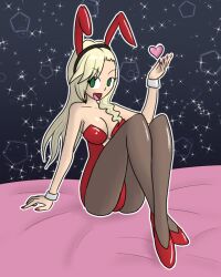  bunnysuit cuffs female_only mileena_weiss mythkaz spiral_eyes symbol_in_eyes tales_of_(series) tales_of_the_rays 