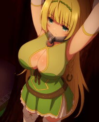 absurdres blonde_hair blue_eyes breasts elf_ears empty_eyes expressionless female_only femsub how_not_to_summon_a_demon_lord screenshot shera_l._greenwood