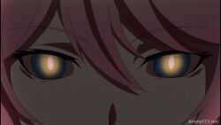 black_sclera corruption female_only femsub glowing glowing_eyes pink_hair screenshot solo spoilers undefeated_bahamut_chronicle
