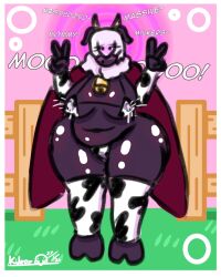  antenna bell_collar bikini bug_girl chubby cow_print cowgirl femsub huge_ass kilroylucy18 lactation large_breasts milf mommy_fetish mori_emantsal_(kilroylucy18) moth_girl original purple_eyes white_hair wide_hips wings 