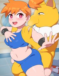  blush breasts clothed_sex femsub happy_trance hypno kabeume maledom misty nintendo open_mouth orange_hair pink_eyes pokemon pokemon_red_green_blue_and_yellow sex shoes short_hair side_ponytail smile stomach_bulge sweat swimsuit unaware wrist_band 