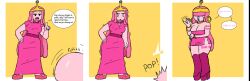  adventure_time ass_expansion before_and_after bimbofication blue_lipstick breast_expansion crown drool femsub high_heels long_nails needleman pink_hair pink_skin pov_dom princess_bubblegum sequence simulated_fellatio text trigger wall_eyed 