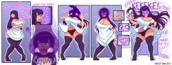 absurdres autocunnilingus breasts comic cunnilingus fanterfane female_only femdom femsub ghost happy_trance long_tongue masturbation open_mouth oral original possession purple_hair text thighhighs tongue tongue_out transformation
