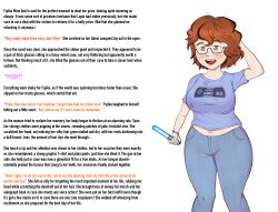 absurdres ass_expansion blush braces breast_expansion breasts caption chubby dialogue femsub freckles fujiko_mine glasses happy_trance jeans large_ass large_breasts lupin_iii mirimubu nerd nerdification pale_skin red_hair short_hair text transformation weight_gain