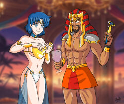  alerith complex_background dark_skin earrings egyptian femsub happy_trance harem_outfit isaad_(acc) large_breasts maledom original sailor_mercury sailor_moon_(series) spiral_eyes wine 