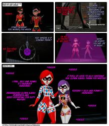  3d alternate_color_scheme alternate_hair_color before_and_after clown_girl clownification comic corruption dialogue disney elastigirl female_only femsub happy_trance helen_parr hypnotized_hypnotist juggling latinkaixa long_hair magic makeup memetic_control milf mother_and_daughter multiple_girls multiple_subs open_mouth pale_skin sequence short_hair smile super_hero tech_control text the_incredibles transformation violet_parr 