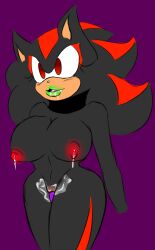 absurdres black_hair bottomless breasts cum cum_in_mouth cum_in_pussy empty_eyes femsub furry genderswap hedgehog_girl lactation large_breasts multicolored_hair nude pussy red_hair shadow_the_hedgehog sonic_the_hedgehog_(series) sonicyuriyaoi topless