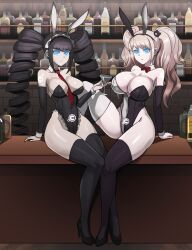 breasts celestia_ludenberg cybus_industries dangan_ronpa doctor_who_(series) drone earbuds earpiece expressionless female_only femsub junko_enoshima large_breasts large_hips manip mothost robot robotization shinzu tie twintails