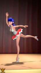 3d ballerina blue_hair empty_eyes happy_trance latinkaixa marinette_dupain-cheng miraculous_ladybug