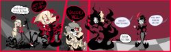  charlie_(don't_starve) charlie_(hazbin_hotel) comic corruption cyanoray dialogue don't_starve hazbin_hotel possession speech_bubble transformation 