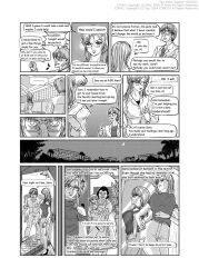 black_hair breasts comic coneita dr.robo empty_eyes glasses greyscale large_breasts long_hair monochrome original short_hair text traditional