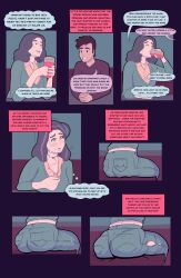 ass_expansion bimbofication brain_drain breast_expansion comic femsub hypnotic_drink mana_omega original pink_hair