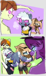 bare_breasts breasts confused femsub furry glowhorn glowing_eyes hypnotic_eyes hypnotized_assistant kaa_eyes leaning_forward maffin_(kuro_freak) original penis sonic_the_hedgehog_(series) spice_spells spiralwash_eyes sub_on_sub symbol tagme tail tangle_the_lemur thighjob undressing whisper_the_wolf