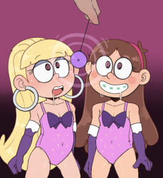  age_difference bimbofication blonde_hair blush brown_hair disney drool earrings female_only femsub gloves gravity_falls hair_band happy_trance hua jewelry loli mabel_pines one-piece_swimsuit open_mouth opera_gloves pacifica_northwest pendulum spiral spiral_eyes swimsuit symbol_in_eyes western 